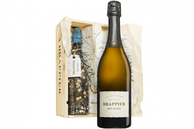 Šampanas-Drappier Coffret Immersion Brut Nature 12% 1.5L (2 x 0.75L) + GB