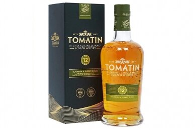 Viskis-Tomatin Bourbon & Sherry Casks 12YO 43% 0.7L + GB