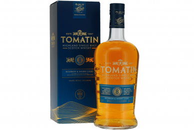 Viskis-Tomatin Bourbon & Sherry Casks 8YO 40% 1L + GB